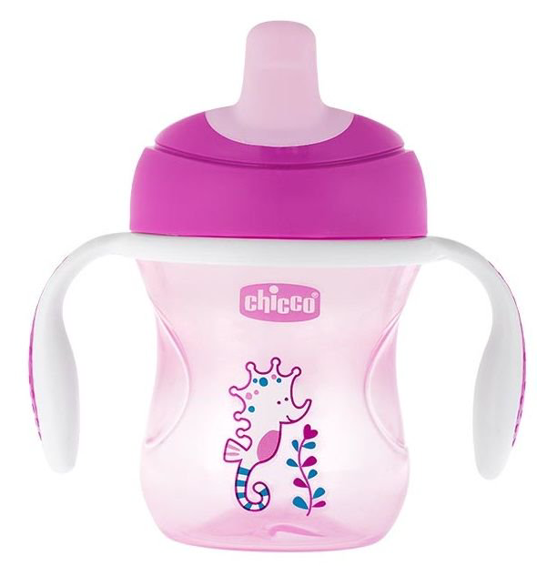 Поильник Chicco Training Cup 6м+ Girl розовый купить,NaN