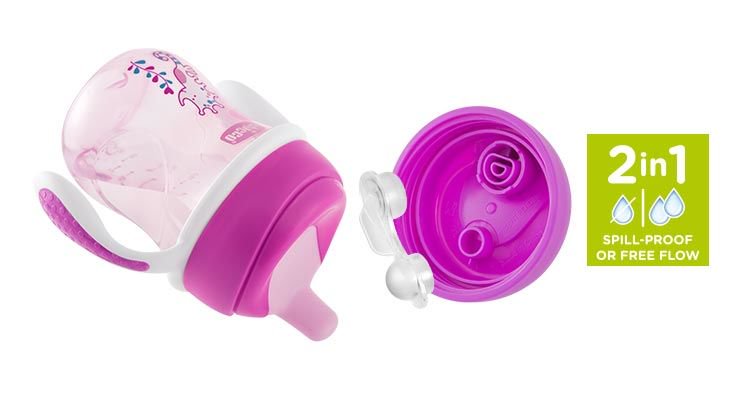 Поильник Chicco Training Cup 6м+ Girl розовый купить,NaN
