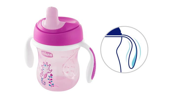 Поильник Chicco Training Cup 6м+ Girl розовый купить,NaN