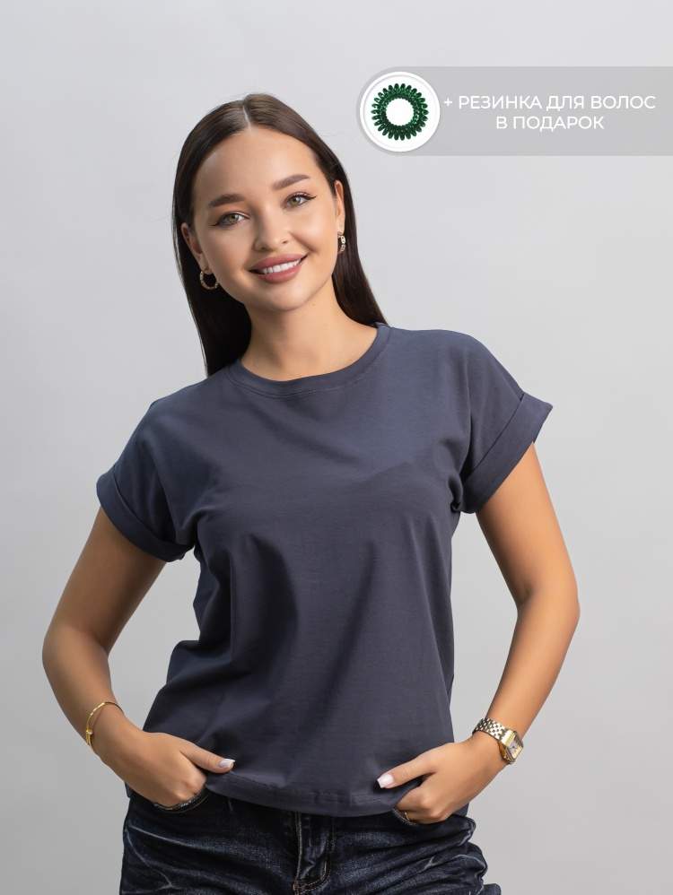 Футболка alinashoes без принта графит one size
