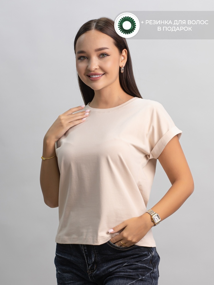 Футболка alinashoes без принта бежевая one size купить,NaN