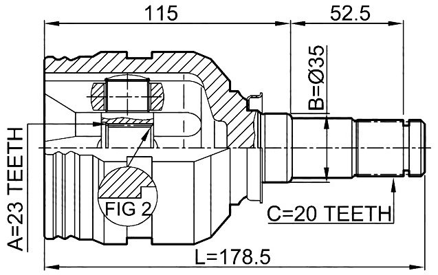 Winkod шрус внутренний W2525CV купить,NaN