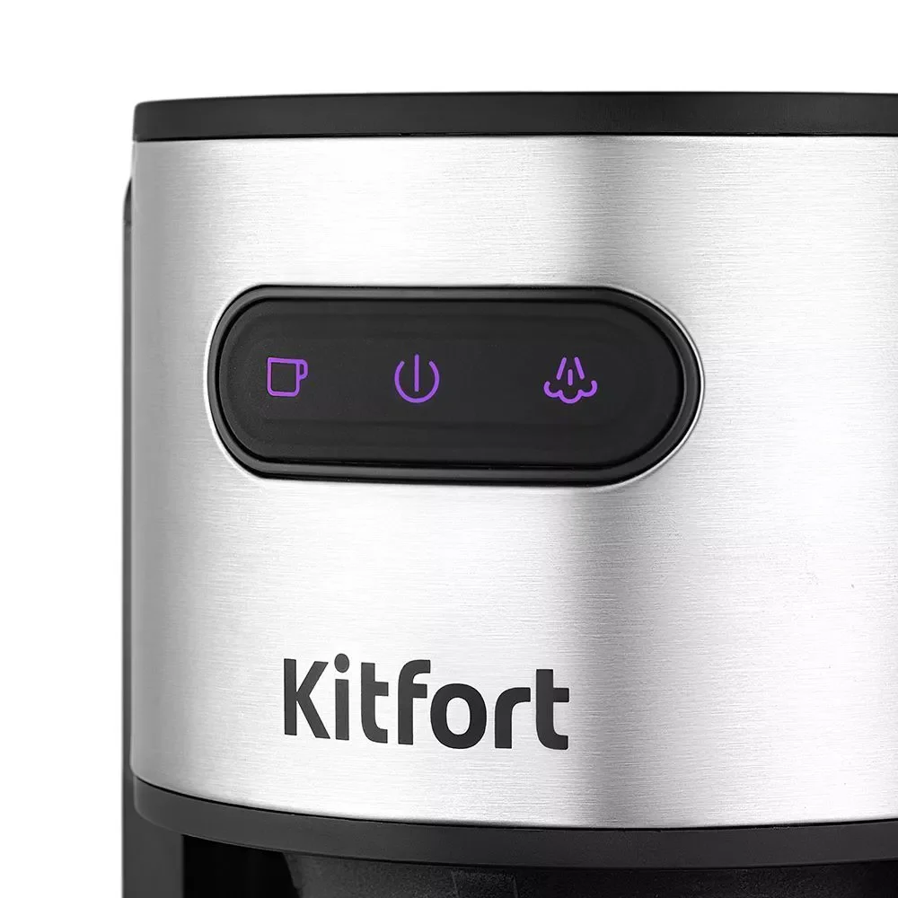 Кофемашина Kitfort КТ-7137 черно-серебристая - ForteMarket Кофемашина Kitfort КТ-7137 черно-серебристая купить,0