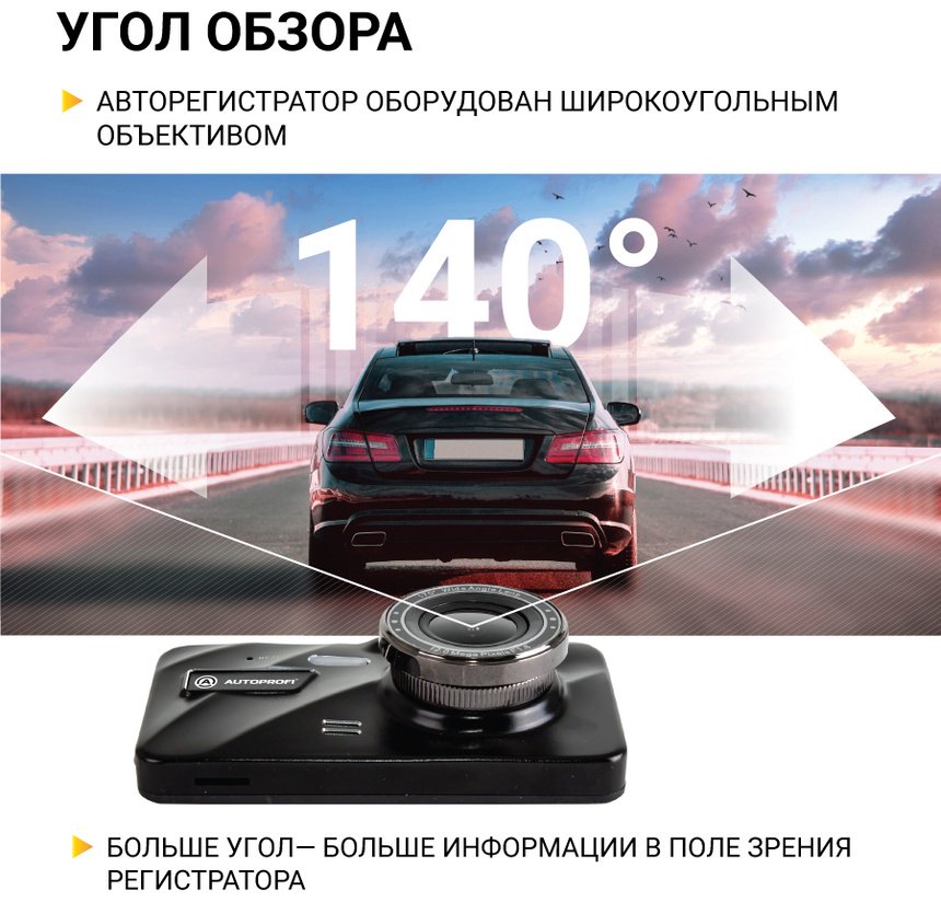 Видеорегистратор AUTOPROFI DVR-4001T черный купить,NaN