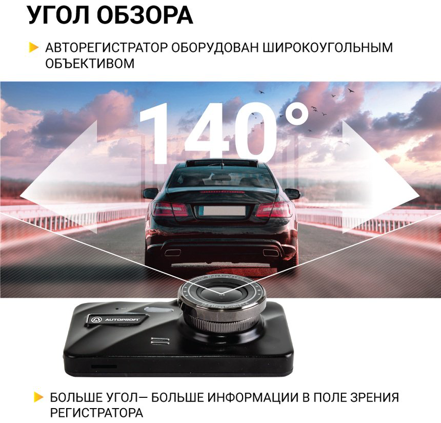 Видеорегистратор AUTOPROFI DVR-4001T черный купить,NaN
