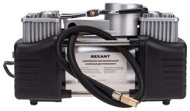 Автокомпрессор REXANT поршневый 80-0521 усиленный двухпоршневой (60л/мин, 10 АТМ) купить,NaN