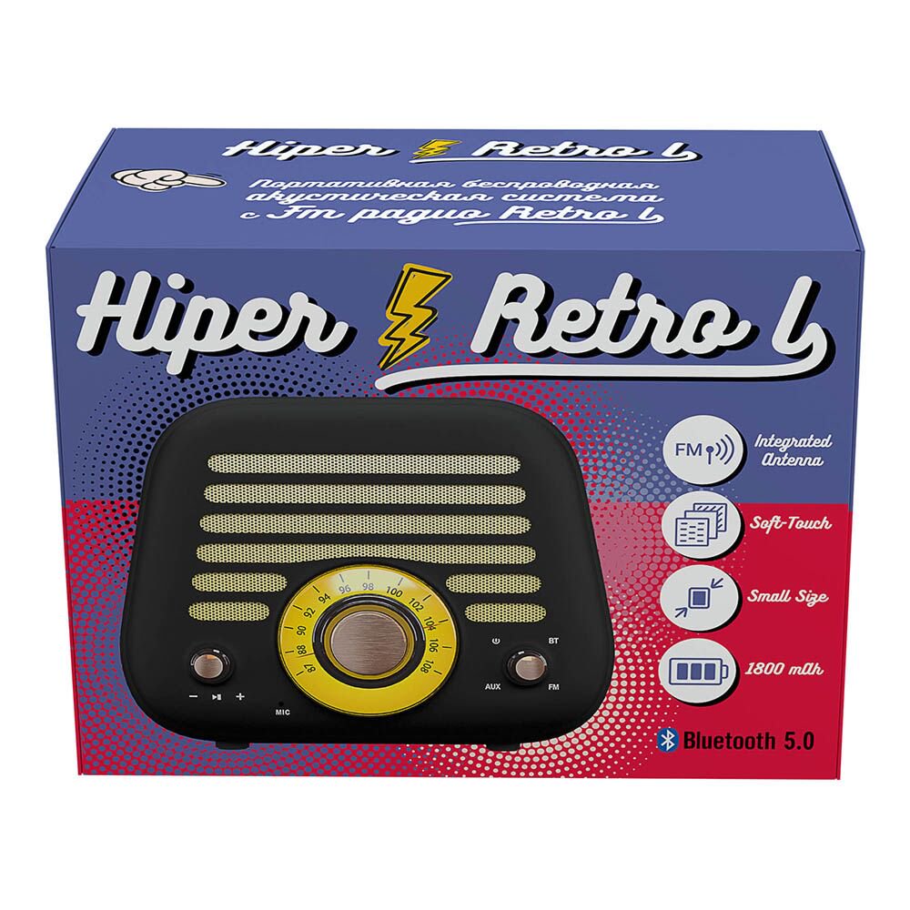 Портативная акустика   Hiper Retro L H-OT5 черная купить,NaN