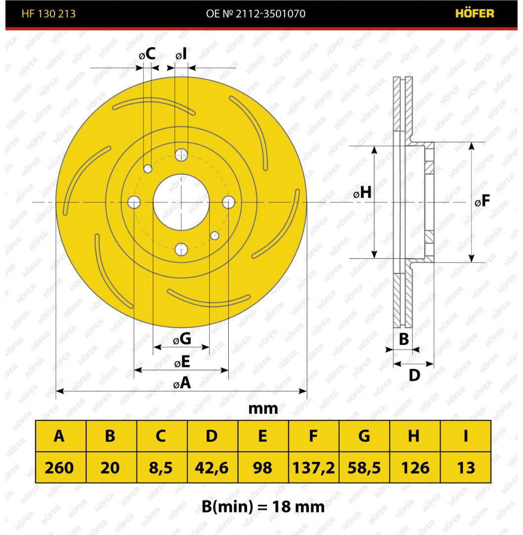 Диски HOFER передние HF 130 213 купить,NaN