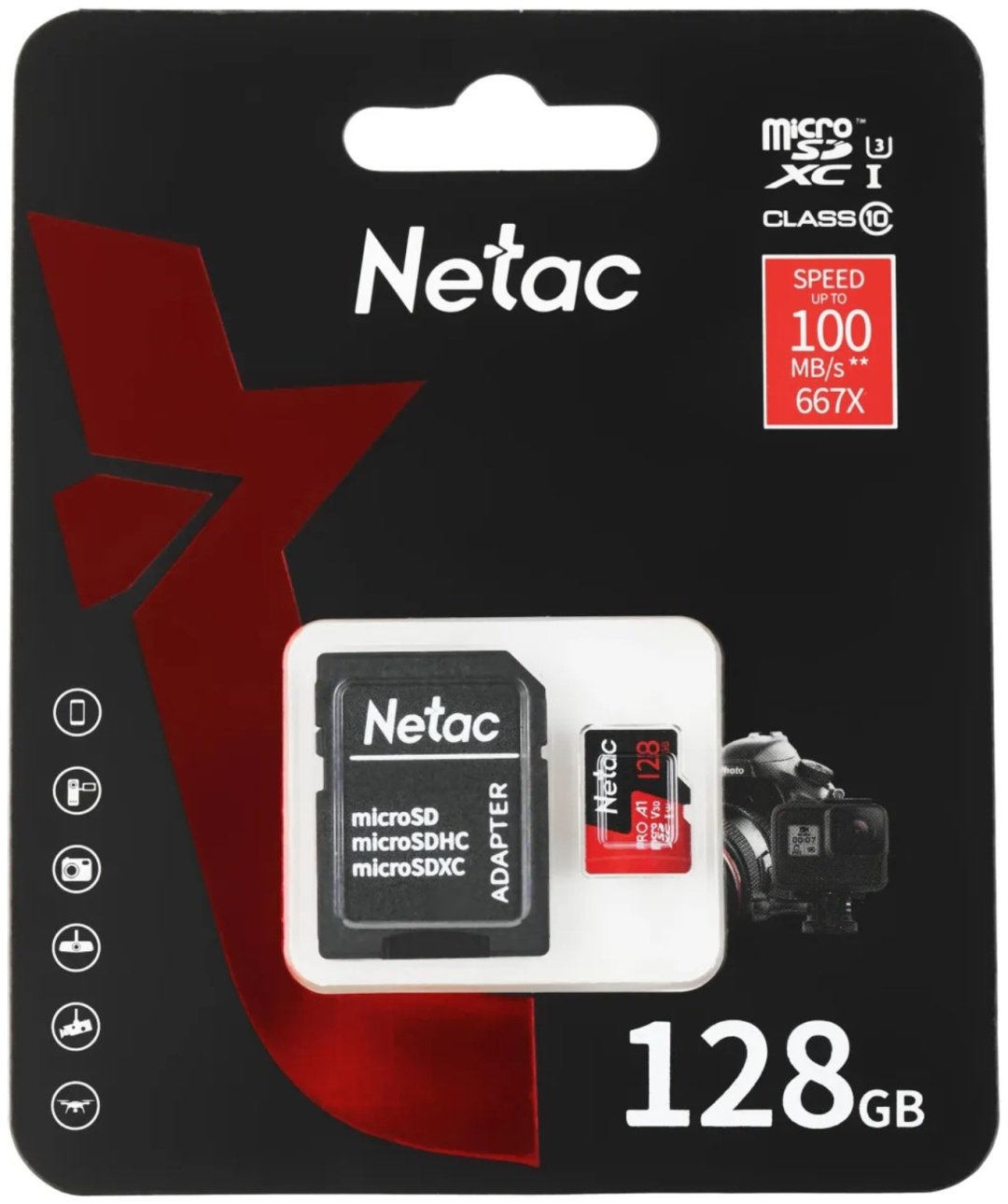 Карта памяти Netac P500 Extreme Pro NT02P500PRO-128G-R 128 Гб купить,NaN