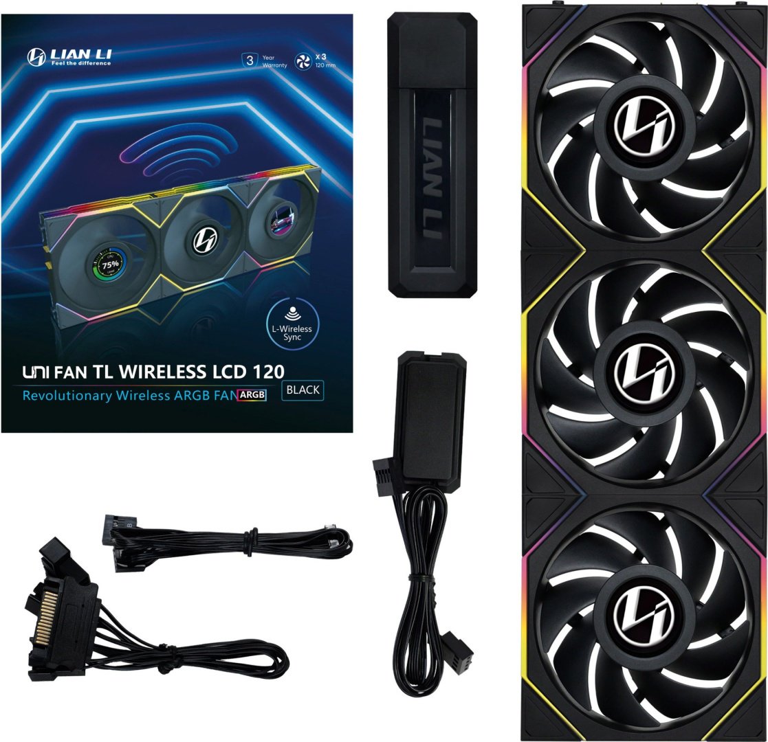 Вентилятор LIAN LI UNI FAN TL120 LCD Wireless 3x120, G99.12TLLCD1W3B.00 черный