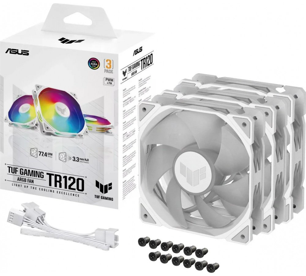 Вентилятор ASUS TUF GAMING TR120 FAN ARGB WHITE 3IN1 белый купить,44259