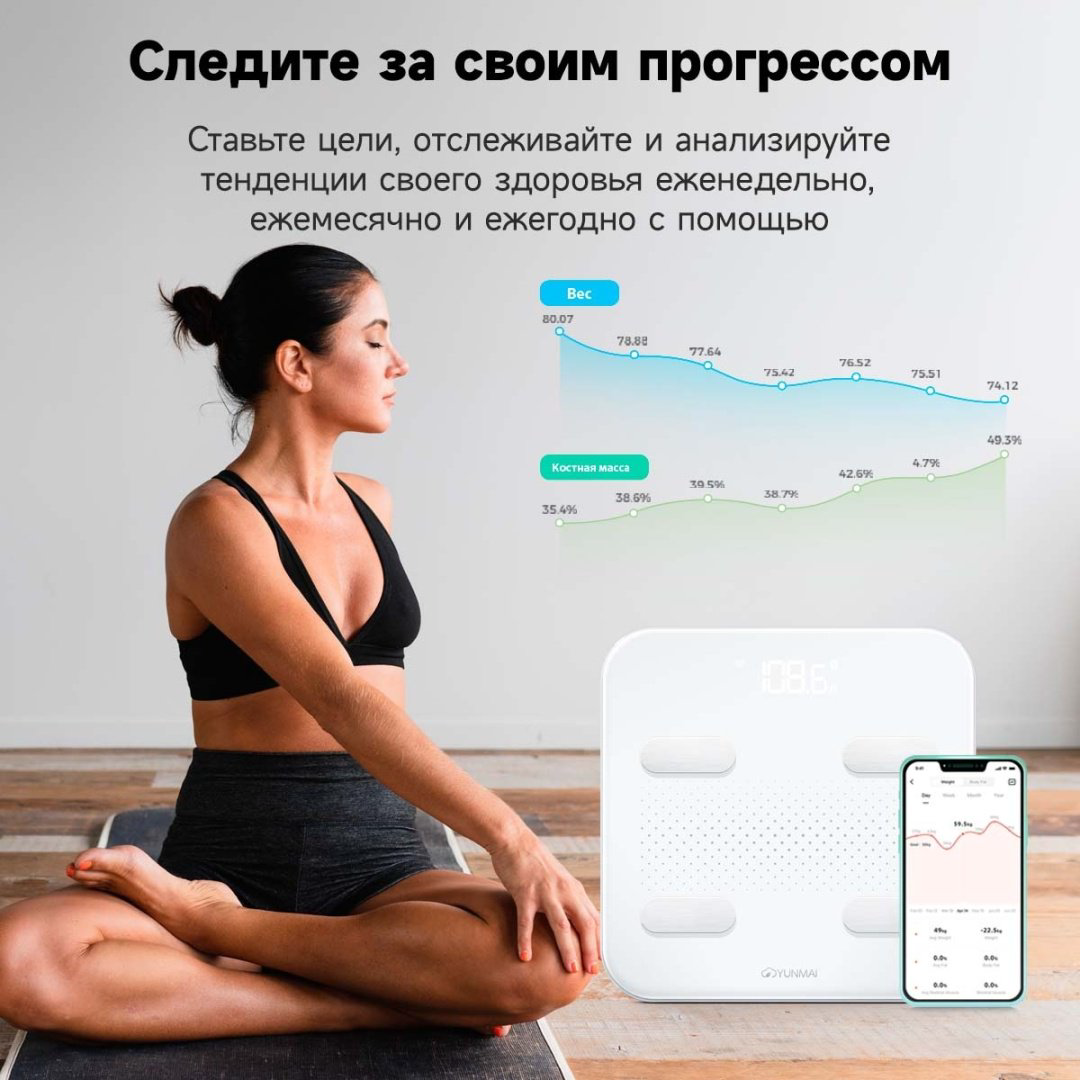 Напольные весы Yunmai электронные S M1805 до 150 кг купить,NaN