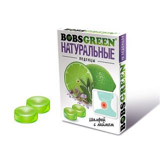 МАК-Иваново ООО   BobsGreen шалфей с лаймом  3,2 гр  леденцы 10 шт  