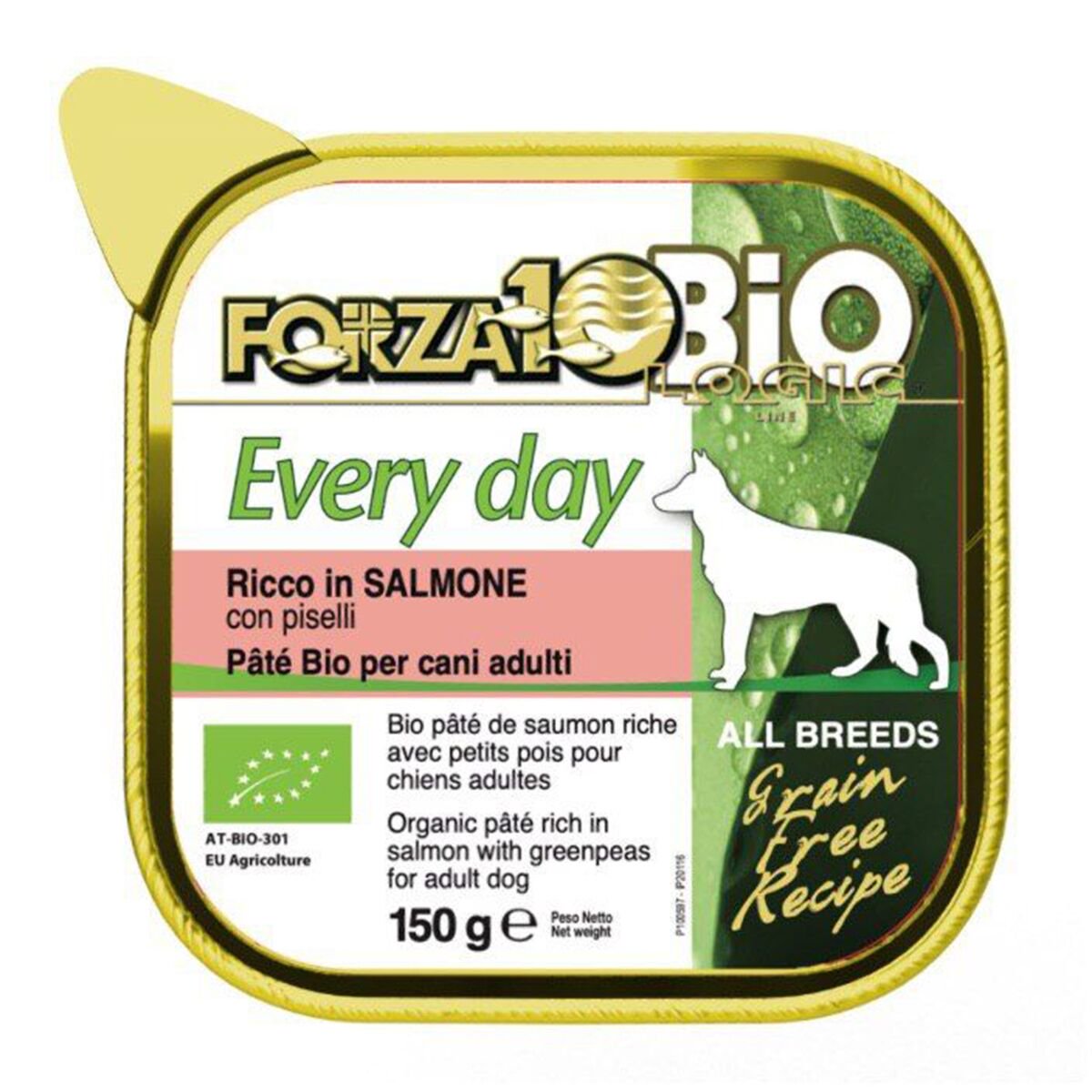 Влажный корм Forza 10  Every Bio Salmone Piselli  органический паштет из лосося с горошком 150гр  купить,NaN
