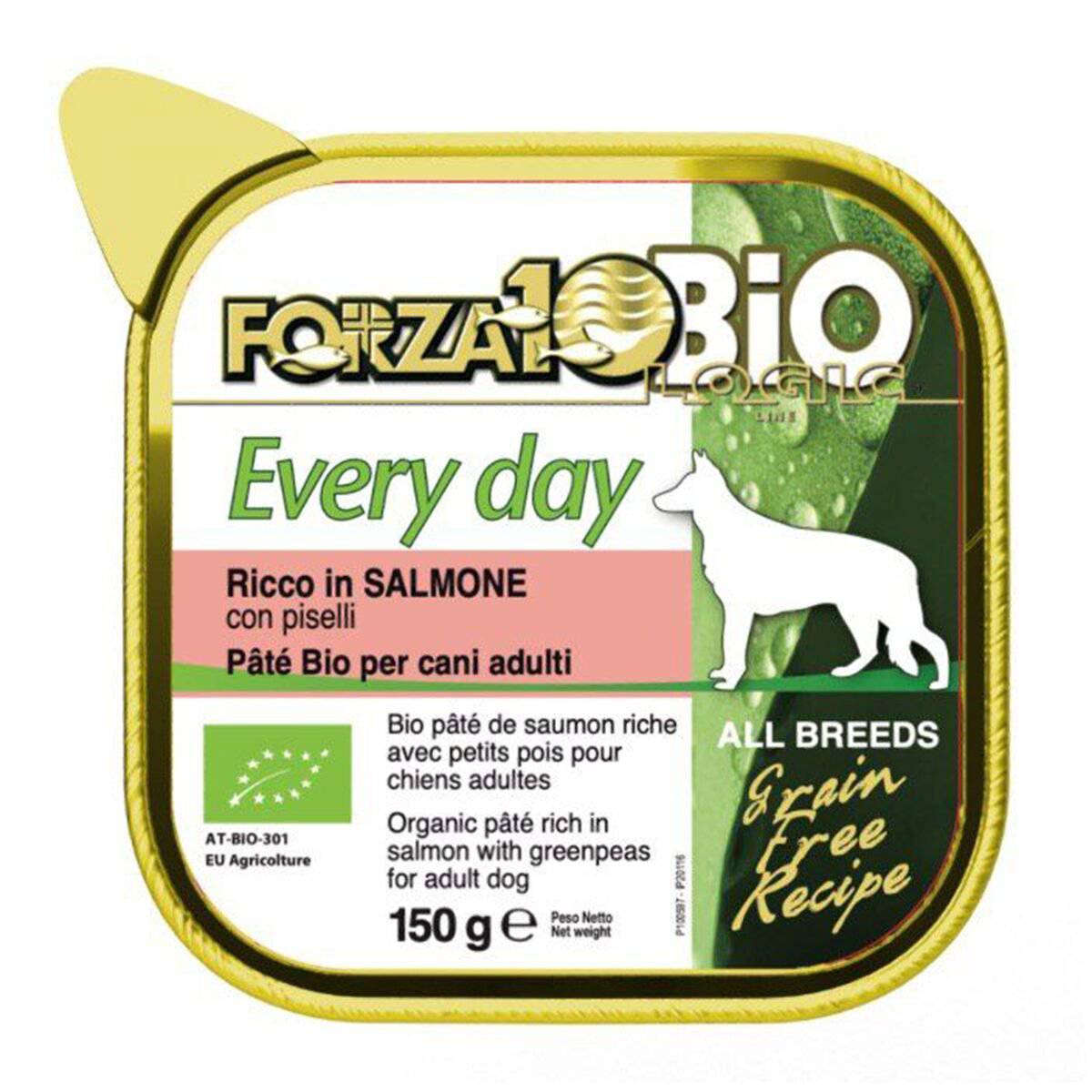 Влажный корм Forza 10  Every Bio Salmone Piselli  органический паштет из лосося с горошком 150гр  купить,NaN