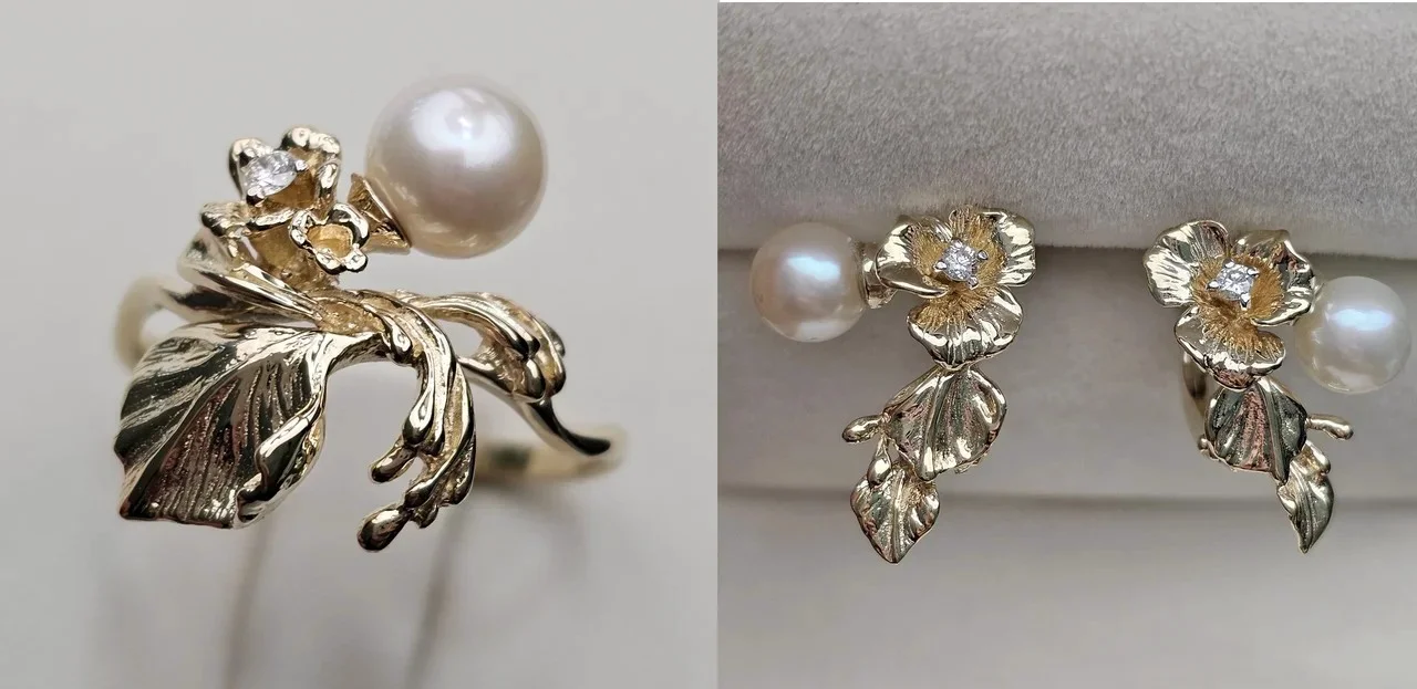 Комплект Deimantas 115582559 кольцо 0.033Ct S1/J, VG-Cut 18р, серьги 0.068Ct SI1/J VG-Cu купить,NaN