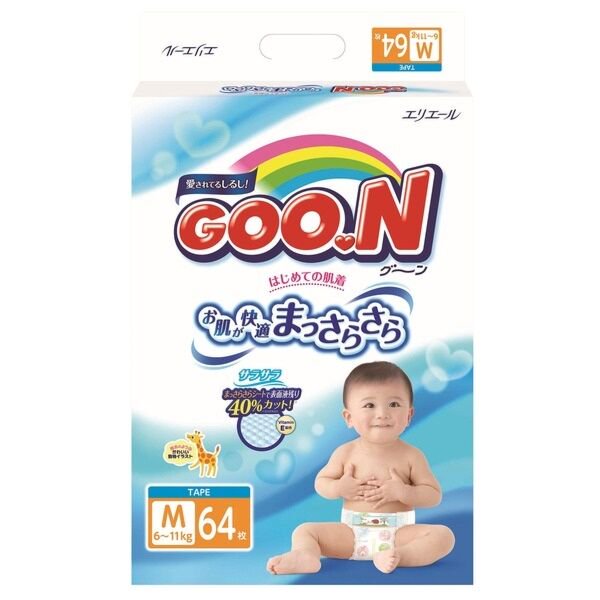 Подгузники Goon M  6-11кг 64шт купить,NaN