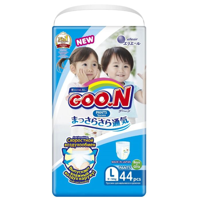 Подгузники-трусики Goon Unisex   L 9-14кг 44шт купить,NaN