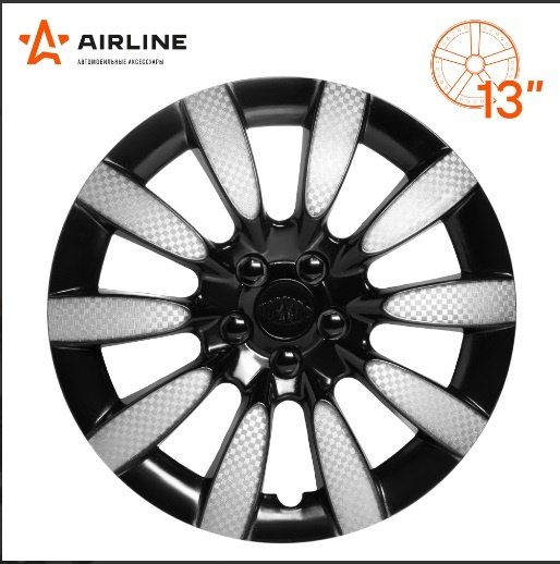 AIRLINE колпак AWCC-13-10 13 черный, серебристый 2 шт купить,NaN