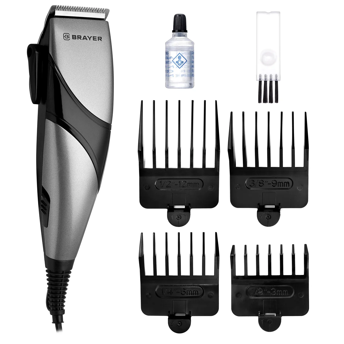Машинка для стрижки Brayer BR3434 черно-серебристая купить,6990