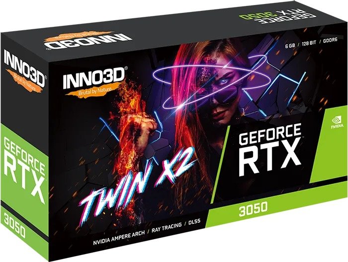 Видеокарта Inno3D RTX 3050 TWIN X2 6GB, N30502-06D6-1880VA60 6 Гб купить,NaN