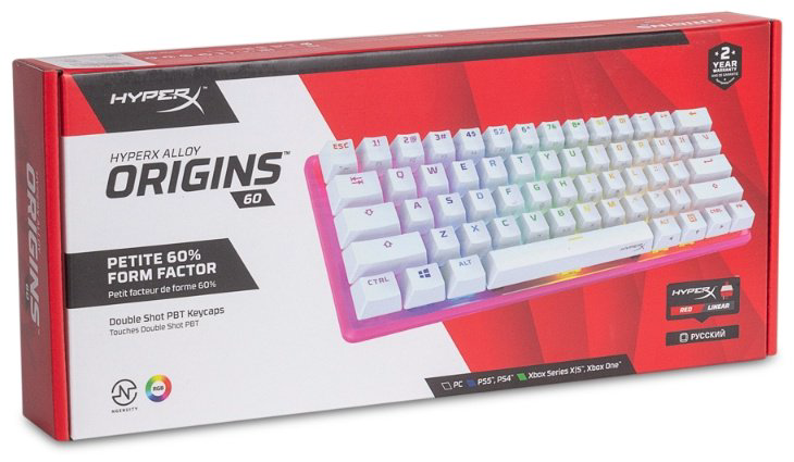 Клавиатура HyperX Alloy Origins 60 572Y6AA розовый купить,NaN