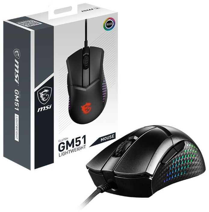 Мышь MSI Clutch GM51 Lightweight Black черный купить,NaN