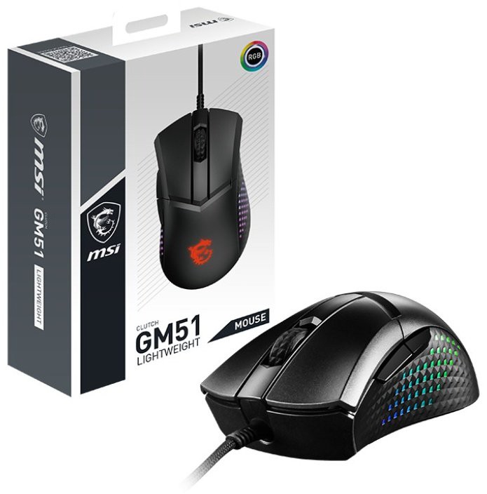 Мышь MSI Clutch GM51 Lightweight Black черный купить,NaN