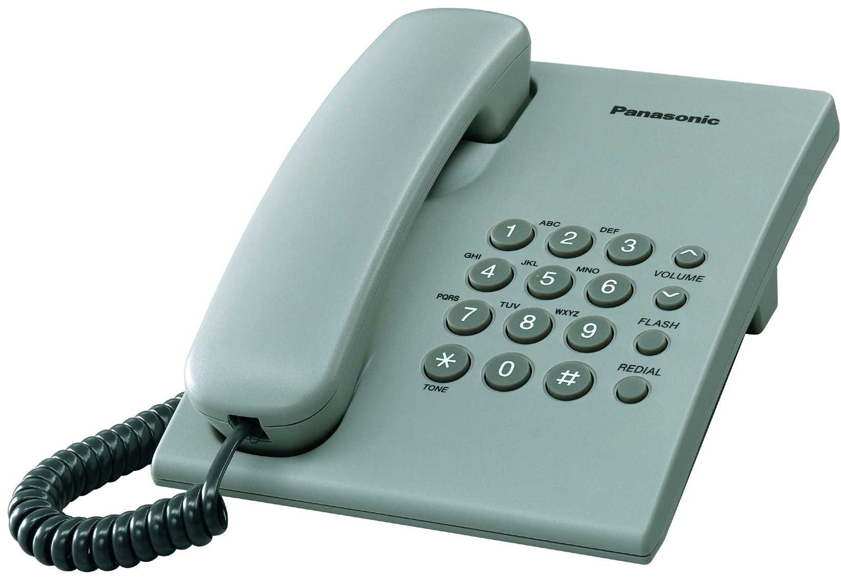 Телефон проводной Panasonic KX-TS2350 CAH серый