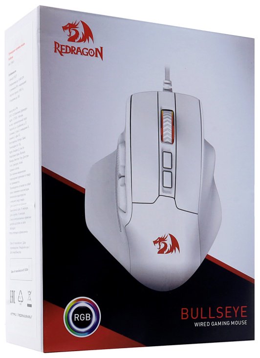 Мышь Redragon Bullseye белый купить,NaN
