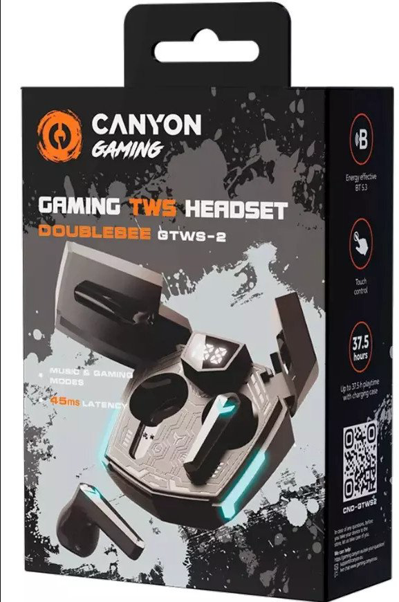 Наушники Canyon Doublebee GTWS-2 Gaming CND-GTWS2B Black купить,12990