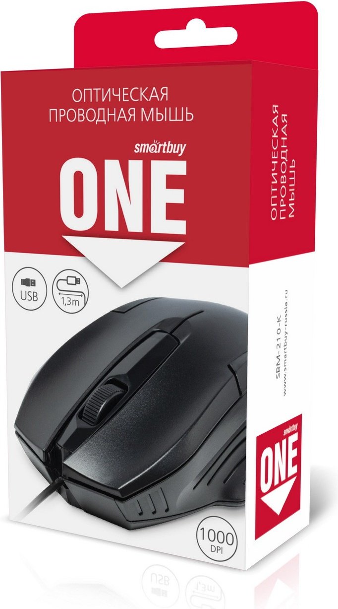 Мышь Smartbuy SBM-210-K черный купить,NaN