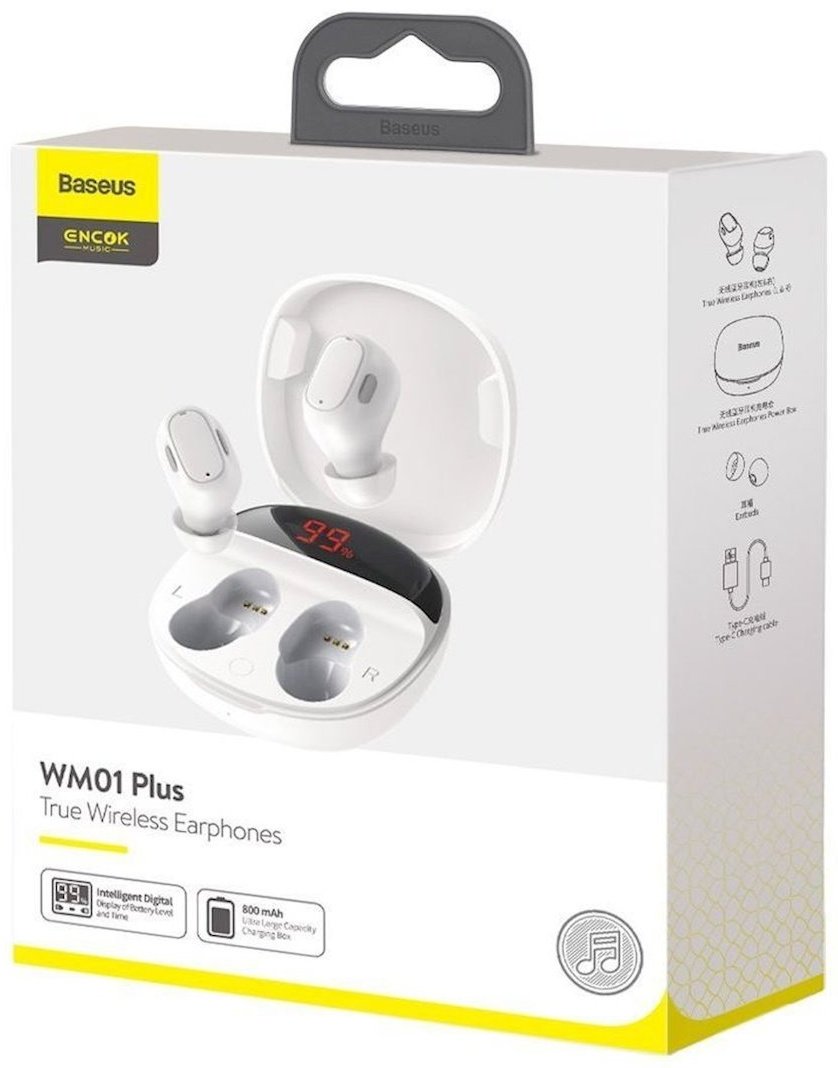 Наушники Baseus WM01 Plus белый купить,NaN
