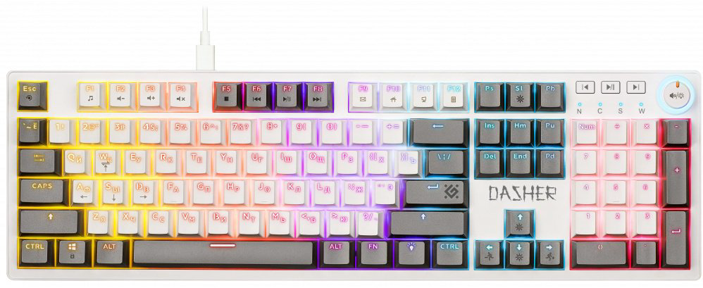Клавиатура Defender Dasher GK-472 белый купить,NaN