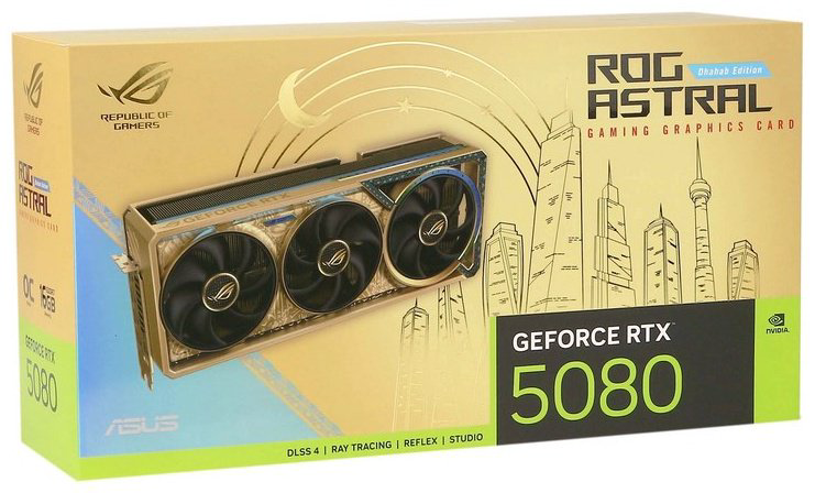 Видеокарта ASUS RTX 5080 ROG Astral Dhahab CORE OC 16 Гб купить,NaN