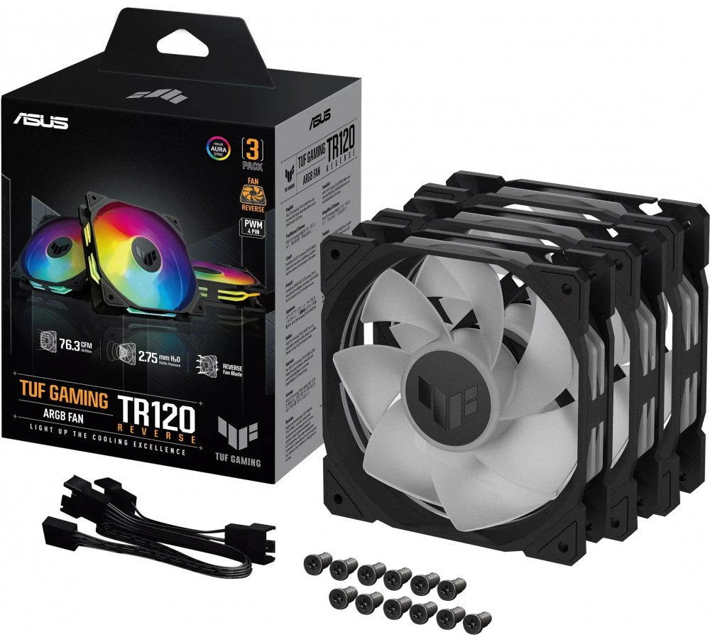 Вентилятор ASUS TUF GAMING TR120 FAN ARGB BLACK 3IN1 черный