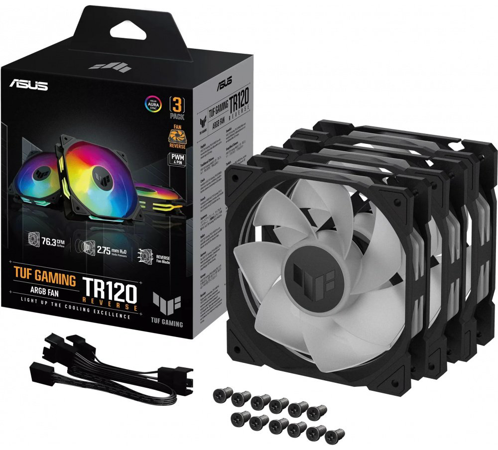 Вентилятор ASUS TUF GAMING TR120 FAN ARGB BLACK 3IN1 черный купить,39618