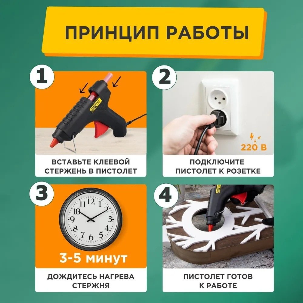 Клеевой пистолет PROconnect Пистолет клеевой, 60 Вт, Ø11 мм 11 мм купить,NaN