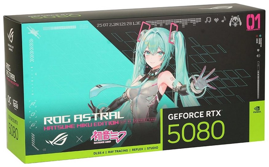 Видеокарта ASUS RTX 5080 ROG Astral OC Hatsune Miku (ROG-ASTRAL-RTX5080-O16G-MIKU-W) 16 Гб купить,NaN