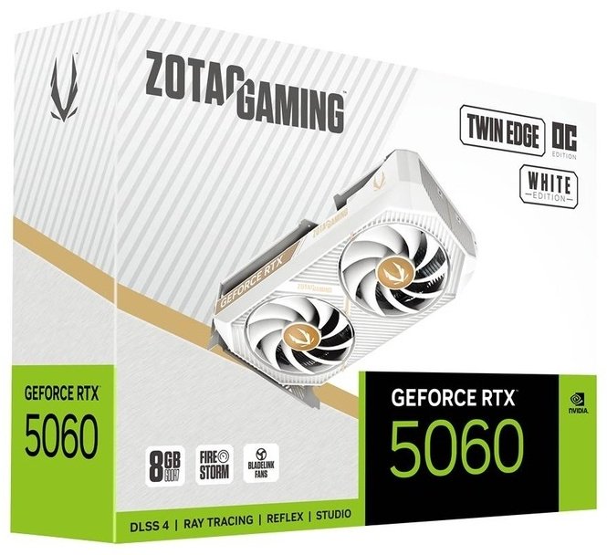 Видеокарта ZOTAC GeForce RTX 5060 TWIN EDGE WHITE OC 8 Гб купить,NaN
