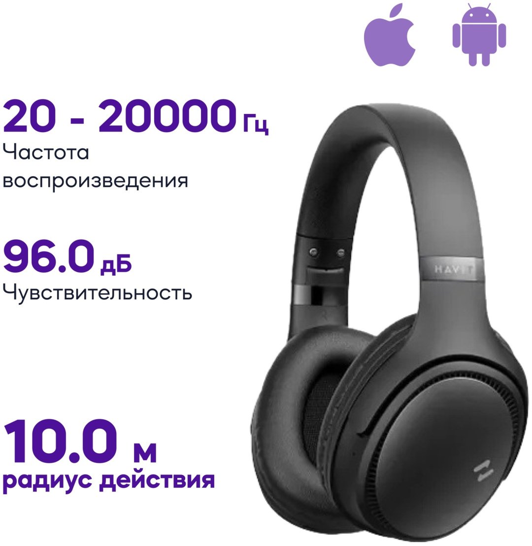 Наушники Havit H630BT PRO черный купить,NaN