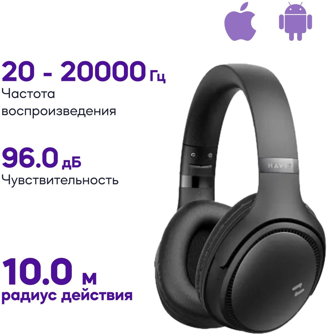 Наушники Havit H630BT PRO черный купить,NaN