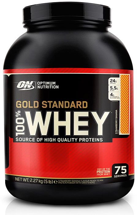 Протеин Optimum Nutrition Whey Gold Standard клубника-банан 2.27кг купить,NaN