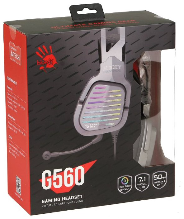 Наушники A4Tech G560/GUN серый купить,NaN