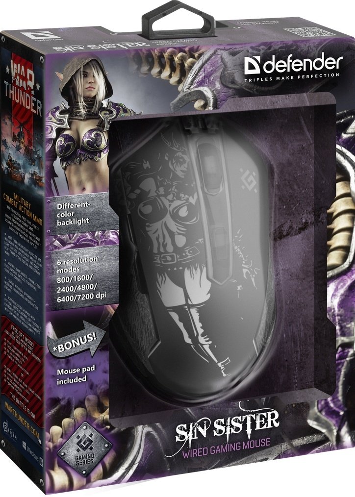 Мышь Defender Sin'Sister GM-933 52933 черный купить,NaN