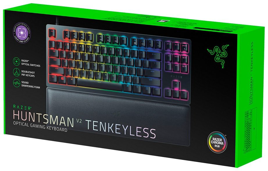 Клавиатура Razer Huntsman V2 Tenkeyless Purple Switch черный купить,NaN