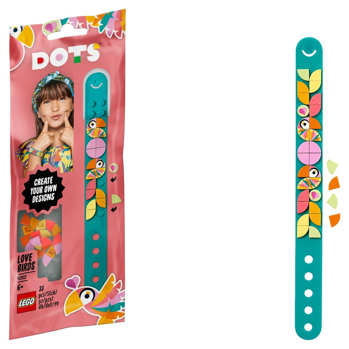 Конструктор Lego DOTs Браслет Попугайчики 41912 купить,NaN