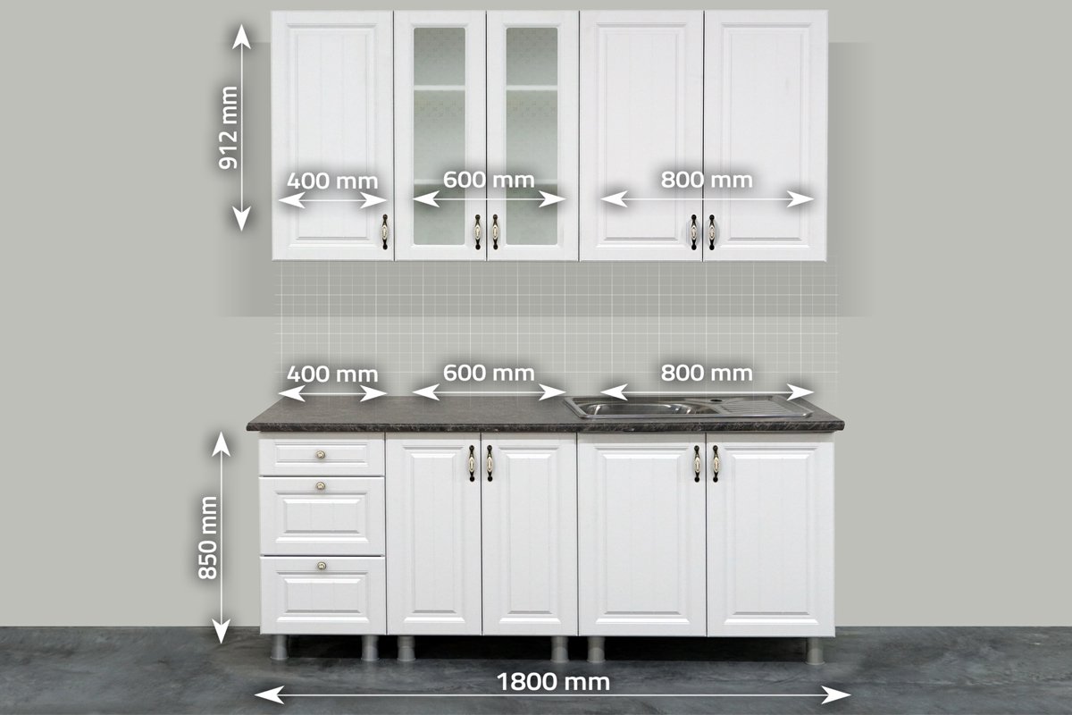 Кухонный комплект СВ Мебель Прованс белый 912 1,8м купить,NaN