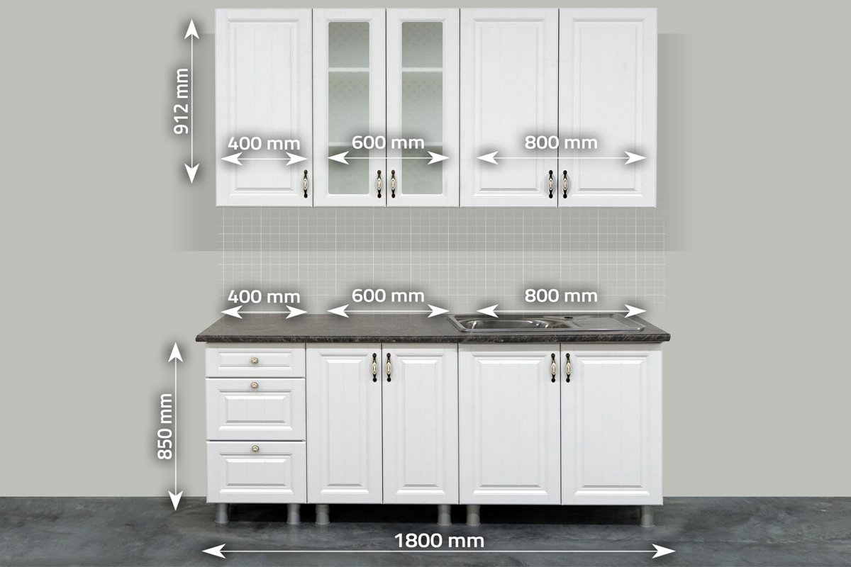 Кухонный комплект СВ Мебель Прованс белый 912 1,8м купить,NaN