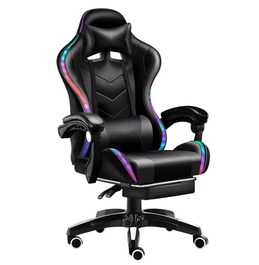 Кресло игровое ART-Wave GC-8201 с подсветкой черное